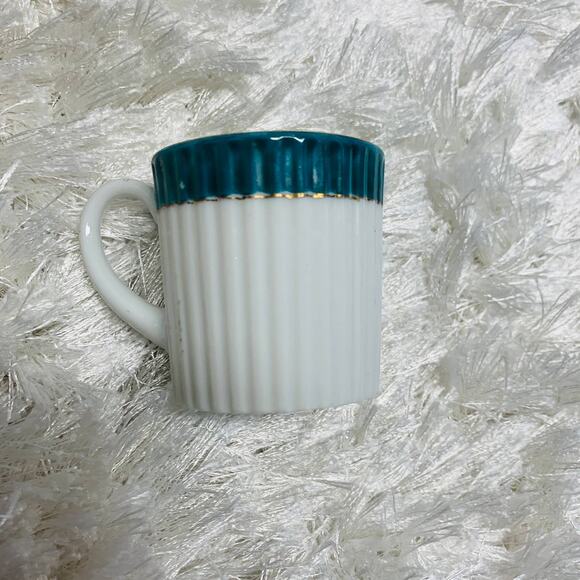 Hand Painted Floral Demitasse Cup 2" tall 2" diameter - Picture 2 of 4